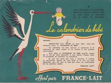 le calendrier de bébé offert par France-lait TB