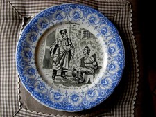 assiette ancienne parlant ST AMAND HAMAGES Les proverbes n° 12 époque année 1900