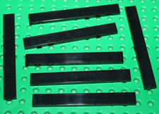 7 x Lego Black Tile 1x8 ref
