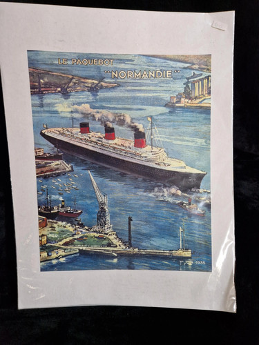 Affiche paquebot normandie - affiche,