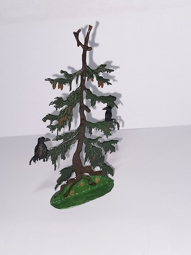 Plat étain ancien - plat, arbre