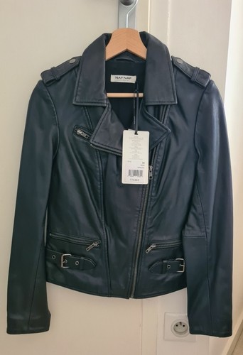 Perfecto cuir noir agneau - cuir,