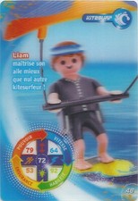 CARTE PLAYMOBIL 3D. CARREFOUR 2021. LE MONDE DU SPORT. KITE SURF. LIAM N° 48