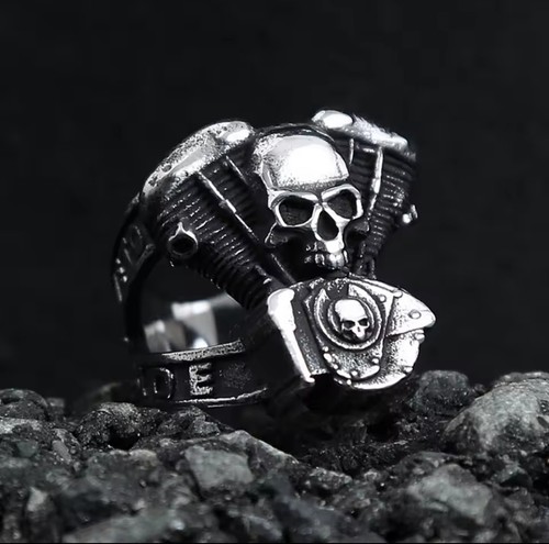Bague chevaliere biker - bague,