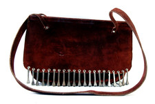 VINTAGE ! SAC CUIR RETOURNE