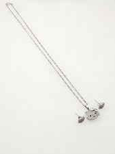 Ensemble Boucle D'oreille + Collier Hello Kitty Cristal En Argent 925