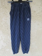 Pantalon jogging ADIDAS bleu TREFOIL sport détente loisir coton XS
