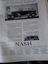 PAZ ET SILVA HP EXCELLO + auto NASH coupé cabriolet pub ILLUSTRATION 1931 eb