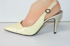 MINELLI Escarpins Cuir Verni Vanille Doublés Cuir T 39 TBE