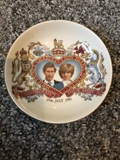 Charles And Diana Mini Glass Tankard And Small Dish