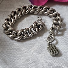 Bracelet Gourmette Xixe Avec Breloque Argent 925 Poinçon Sanglier 19 Cmx 12mm