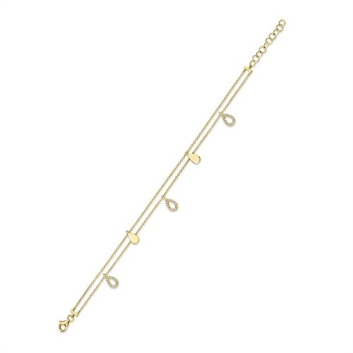14k jaune diamant poire - 14k, or