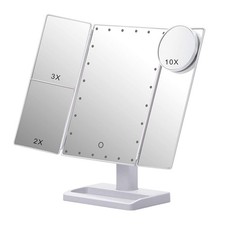 Miroir de Maquillage à Trois Volets avec 22 LumièRes LED, Grossissement 10X5682