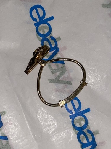 Vintage tie clasp - clip, gold