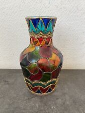 Ancien Vase Verre Vitrail Couleur Deco Dans Le Style Murano