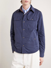 Veste en cuir chemise bleue