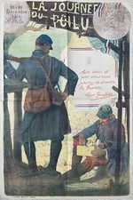 LUCIEN JONAS AFFICHE ORIGINALE LE JOURNAL DU POILU GUERRE 14-18 FRENCH POSTER