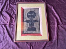 Tableau encadré - Art africain stylisé - personnage féminin