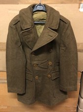 GENUINE RARE US ARMY WW2 OFFICER WOOL SHORT OVERCOAT BROWN 1940 VGC !!! SIZE 34R