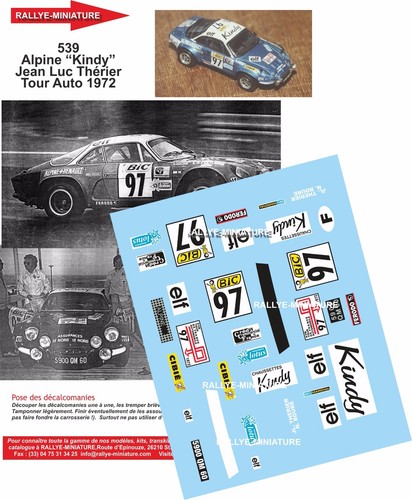 Decals ref 0539 alpine - 1/43,