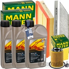 Mann Kit D'Inspection + 3x1L Original 5W30 Huile Convient pour Opel Corsa C, 1.3