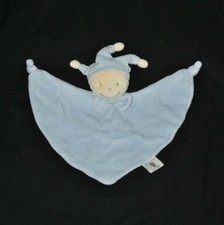 Peluche doudou lutin clown plat POP ART bleu blanc noeud TTBE