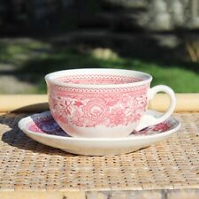 Tasse à thé / café + soucoupe faïence de Villeroy & Boch modèle Burgenland rouge