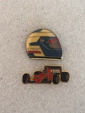 Lot X 2 Pin’s F1 Ferrari Alain Prost #27 Formule 1 one pilote Casque Voiture Car
