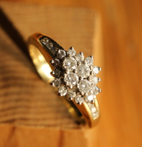 Bague vintage jaune 18ct - bague,