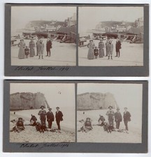 2 photo stéréo Etretat Normandie tirage d'époque 1913 étretat