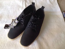 Elong Chaussures Homme Casual 42   Faux Cuir Nubuck Noir   Lacets Neuves