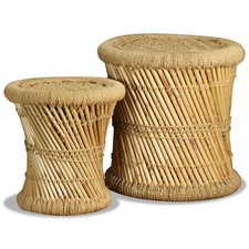 2x Tabouret Bambou avec