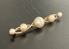 Broche Art Nouveau signée Marius Legros – Plaqué or doublé – Perles Nacrées