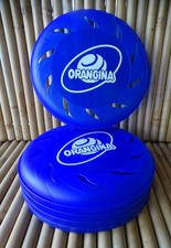 x5 Frisbee publicitaire Orangina plastique bleu idée cadeau enfants plein air 