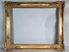 Cadre ancien à montage à clés feuillure 68x53 à 69x54 cm bois stuc doré C606