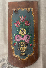 Ancienne tuile en terre cuite décorer et peinte à la main décors fleurs ? 🤩🤩🤩