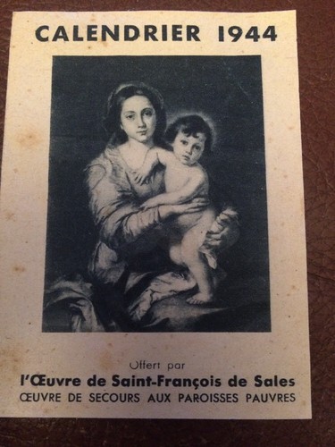 Calendrier œuvre saint - Œuvre,