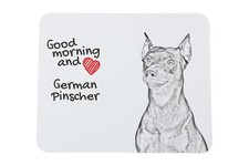 Pinscher allemand sous-main de souris avec chien Art-Dog