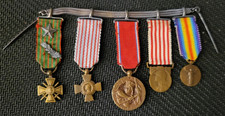 5 médailles militaires en réduction sur chainette - WW1