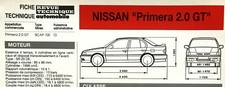 1)Fiche Technique Automobile R.T.A (RTA) ; NISSAN " Primera 2.0 GT " 