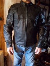 Blouson de moto en cuir noir homme FURYGAN Taille 46/48 XL comme neuf