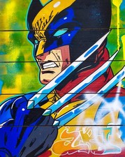 Tableau street art sur bois "Wolverine" par Caronart
