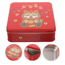  Boîte en fer pour nouvel an, récipient à biscuits, thé au chocolat, collations,