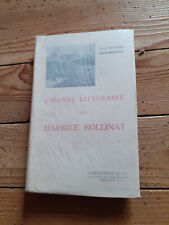 L'Oeuvre littéraire de Maurice Rollinat.  Émile Vinchon.  Laboureur & Cien 1936