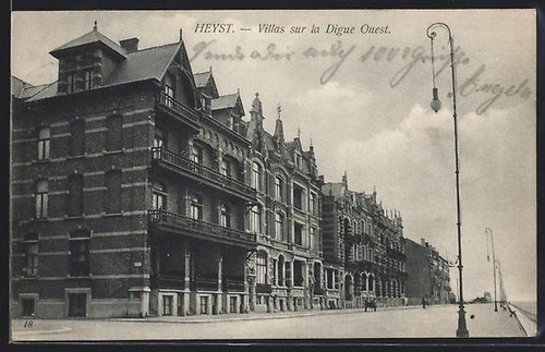 Cpa heyst villas sur - heyst,, la