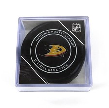 Disque De Jeu Officiel NHL Des Anaheim Ducks Logo Nouveau Dans Un Cube