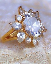 Superbe ancienne bague vermeil marquise bague argent or