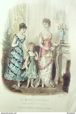 Gravure Mode illustree 1878 #