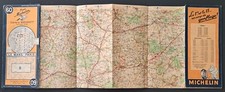 Map Carte MICHELIN 60 - LE MANS- PARIS - Dommages de guerre -WW2 damages - 1945