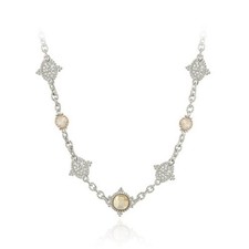Argent Sterling Transparent & Champagne Zircone Briolette Collier